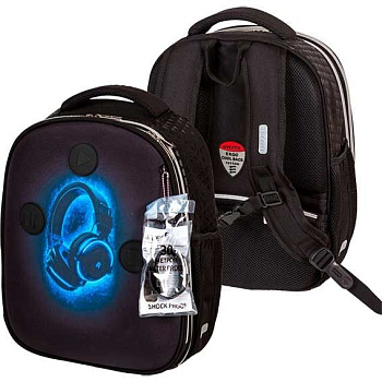Рюкзак каркасный для мальчика deVENTE "Choice Lite. Headphones" 29*38*17 см., черный