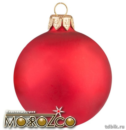 Елочный шар  75 мм, цвет красный матовый