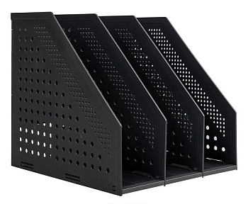 Лоток вертикальный 3-х секцион. разборный, 250*256*243 мм, серый Deli