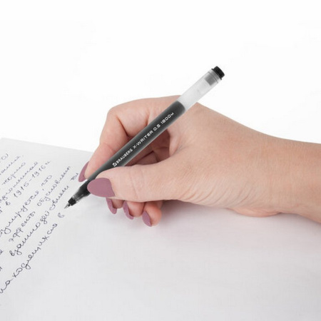Ручка гелевая Brauberg "X-WRITER 1800" 0,5мм черная (линия 0,4мм, одноразовая)