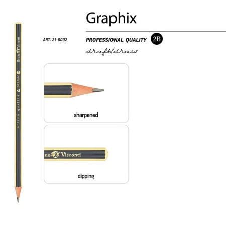 Карандаш ч/г  2В трехгранный Bruno Visconti "Graphix"