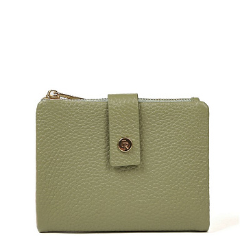 Портмоне FABRETTI женское, нат. кожа, 12*9,5*2 см, зеленый/мятный