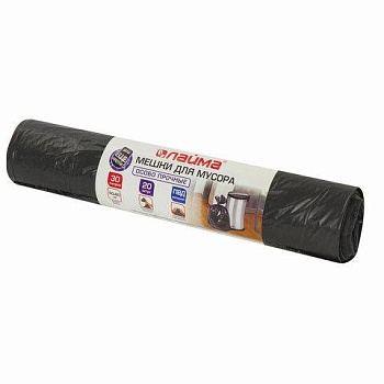 Мешки для мусора  30л. 20 шт/рул (20 мкм) особо прочные ПВД ЛАЙМА черные