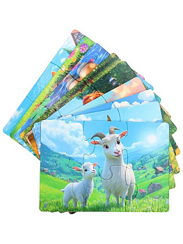 Пазлы MAXI  54 дет. 9 в 1 "Домашние животные" Рыжий КОТ