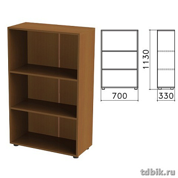 Шкаф для бумаг "Канц" открытый (700*330*1130 мм), цвет орех