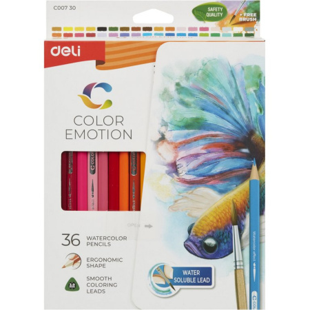 Набор карандашей акварельных 36 цв. Deli Color Emotion
