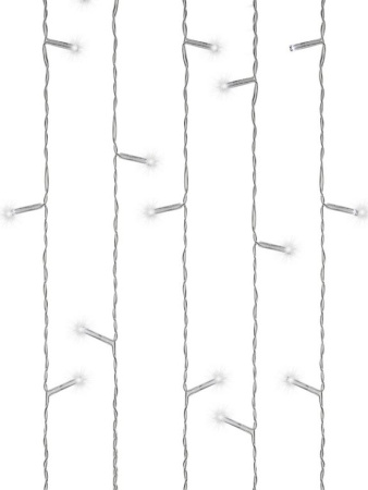 Гирлянда уличная Бахрома  4*0,7м, 108 холодных ламп, 8 реж, прозрачный провод