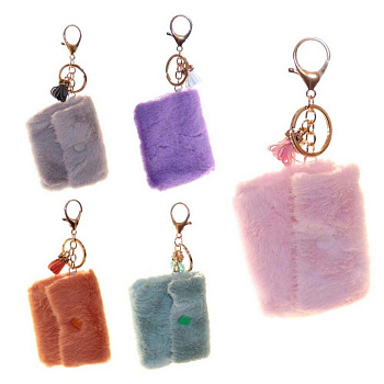 Брелок "Кошелек пушистик" сувенирный 4,5 см (пластик) ассорти