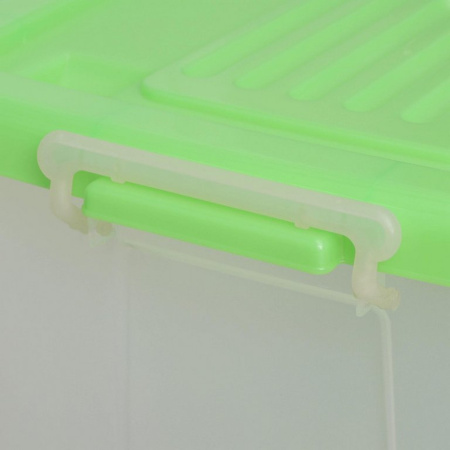 Контейнер для хранения, 75 л. 700х500х380 мм Darel Box пластиковый с крышкой, прозрачный/мятный