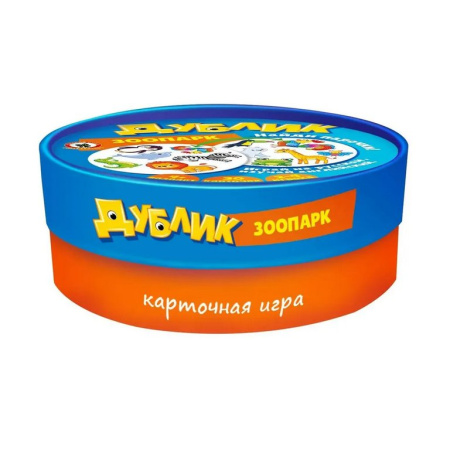 Игра настольная  .4+ с карточками Дублик "Зоопарк" (2-4 игрока, 30 карточек) Русский стиль