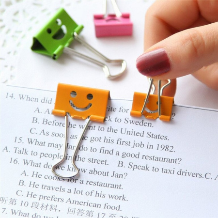Зажим для бумаг 25 мм цветной Emojie deVENTE