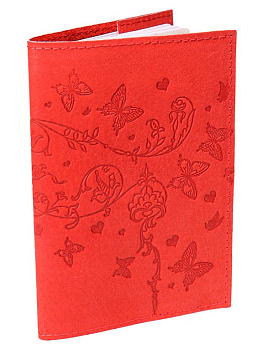 Обложка для паспорта MILAND "Вдохновение" нат. кожа, красная