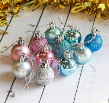 Набор шаров  цвет ассорти 26 мм 25 шт "Шарм" микс