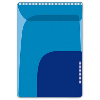 Папка-уголок для заметок A6 пластик 2 отделения, с липким слоем "ГОЛУБОЙ/СИНИЙ" 2шт. в упаковке