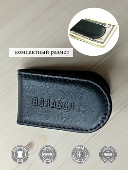 Зажим для денег Borasco нат. кожа, черный