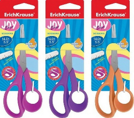 Ножницы 140 мм детские закругленные лезвия с линейкой Erich Krause "Joy Ergo"
