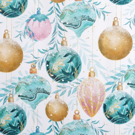 Бумага упаковочная НГ 50*70см "Новогодние шары"