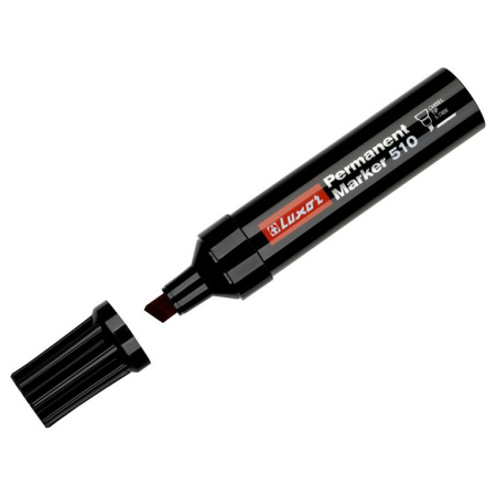 Маркер перманентный  7 мм  Luxor "510" скошенный, черный