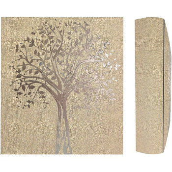 Фотоальбом 200 фото 10*15см "Premium" обложка кожзам, ПП карман, золотистый с рисунком