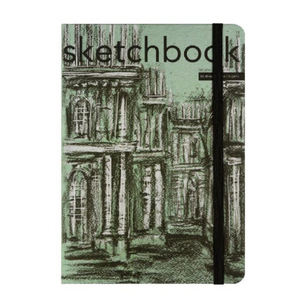 Скетчбук 179*250 мм, 80л."SKETCHBOOK" ЧЕРНЫЙ 110 ГР, на резинке (4 ВИДА)