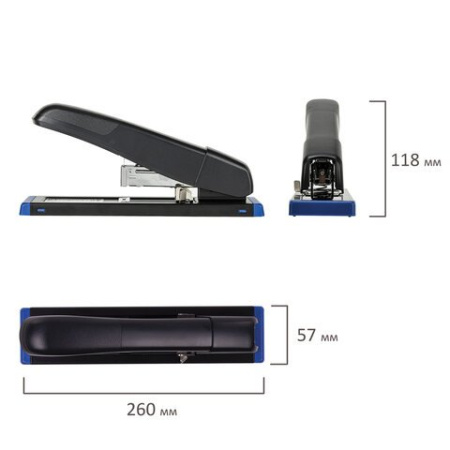 Степлер мощный 23/6 - 23/13 до 100л BRAUBERG "Heavy Duty Extra" черный