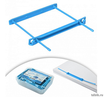 Скоросшиватель металлопластиковый 80 х 100 мм, синий Стамм, 25шт/уп.