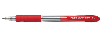 Ручка шариковая авт. Pilot SUPER GRIP с резин. упором 0,7мм, красная (стерж.99мм, лин. 0,22мм)