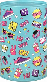 Копилка-подставка для канцелярских принадлежностей "ХАЙП" 15,7х10х10 см, металл