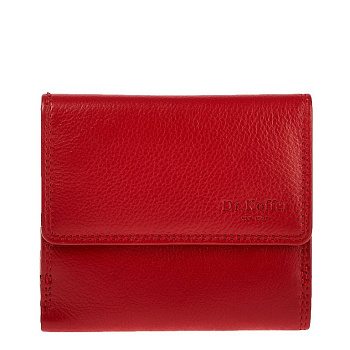 Портмоне Dr.Koffer 12*10см, нат. кожа, красный