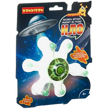 Игрушка Чудики "НЛО" светится в темноте, сползает по стеклу, Bondibon