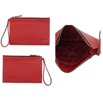 Сумка женская-конверт  D.Morelli , нат. кожа, красная