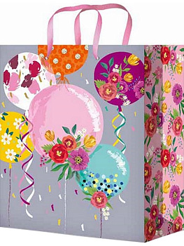 Пакет бумажный 22*31см ламинированный "Шары с цветами"