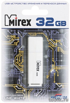 Флеш-диск 32Gb  Mirex LINE WHITE