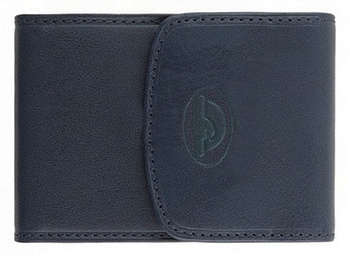 Визитница Tony Perotti 10*7см на 20 визиток, нат. кожа, цвет синий
