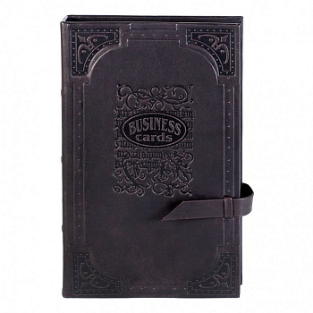 Визитница Макей 155*256мм на 160 визиток, нат.кожа , коричневая