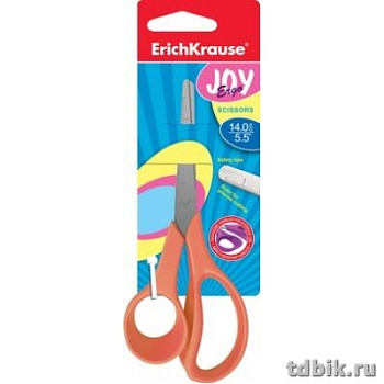 Ножницы 140 мм детские закругленные лезвия с линейкой Erich Krause "Joy Ergo"