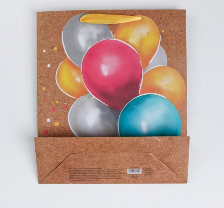 Пакет бумажный 31*40см крафт "Весёлый праздник"