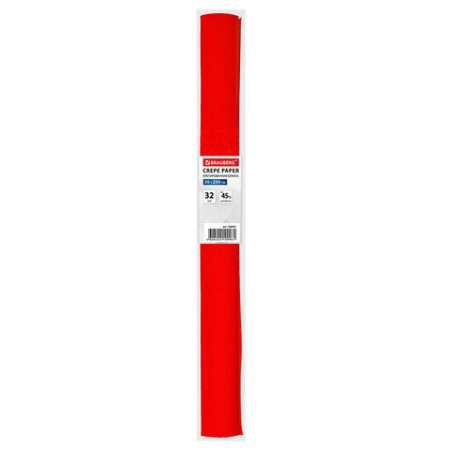 Бумага креповая 50*250 красная, в рулоне, BRAUBERG