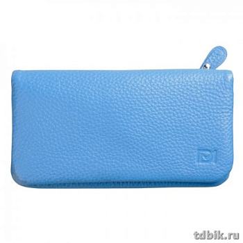 Портмоне D.Morelli женское "Бриенна" большое, нат. кожа,  цвет голубой