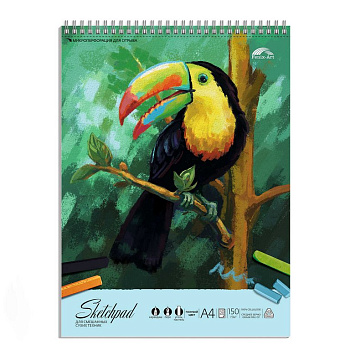 Альбом для смешанных сухих техник А4 "ТУКАН" (карандаши, пастель, перо, уголь)