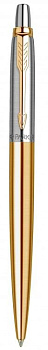 Ручка шариковая Parker Jotter Gold Stainless Steel GT M, синяя (нерж.сталь)