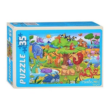 Пазлы MAXI  35 дет. "Джунгли" Рыжий КОТ