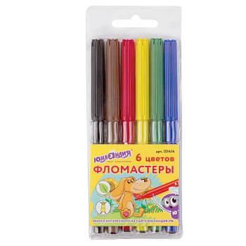 Набор фломастеров  6 цв. Юнландия "Уроки рисования"