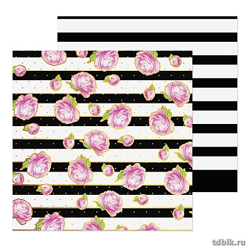 Бумага двусторон. 20*20см "Черно-белая"  180гр/м