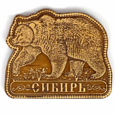 Магнит Томск "Медведь" 9,5*6,5 см, (многослойный) дерево