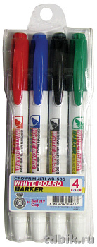 Набор маркеров для доски  4шт Crown 2мм круглые (спиртовые)