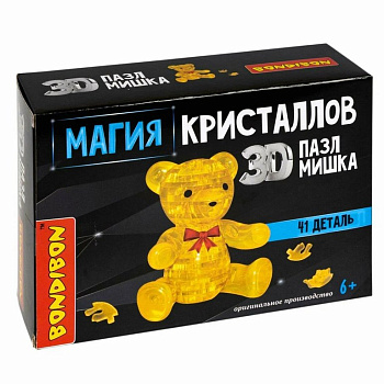 Пазл 3D кристаллический 41 дет. "Мишка" 6+ Bondibon
