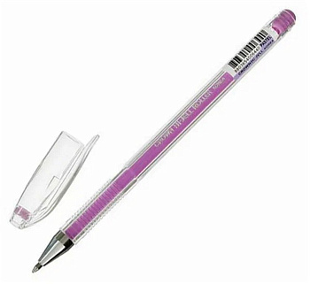 Ручка гелевая  фиолетовая пастель Crown  0,8мм (линия 0,5мм)
