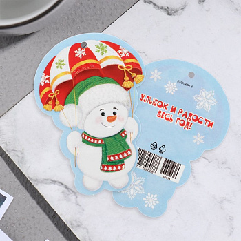 Открытка  НГ мини "Снеговик"