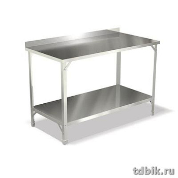 Стол металлический с бортом и сплошной полкой AppetiTT СПСП-1206ц (1200х600х850 мм)